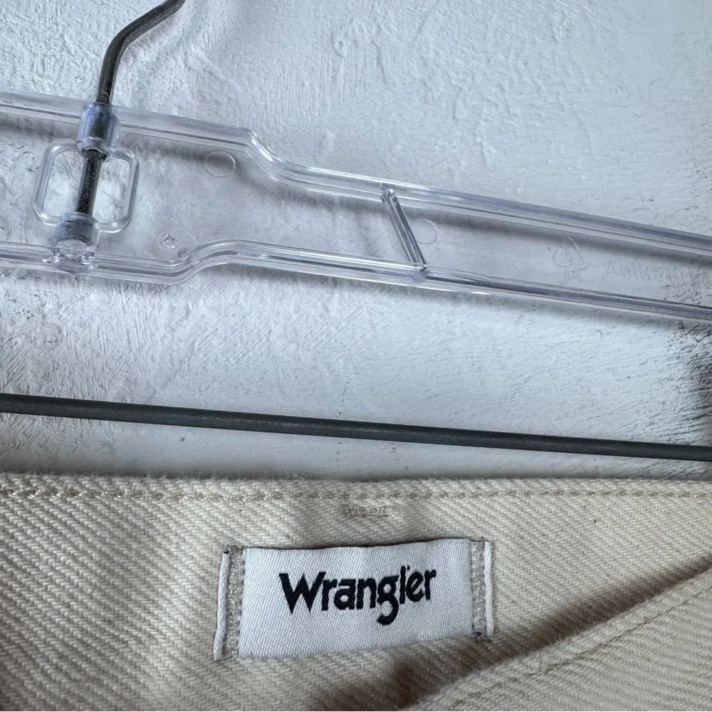 Wrangler Jeans Denim Wild West High Rise Straight Cream Twill Ecru White Wash - Picture 7 of 12